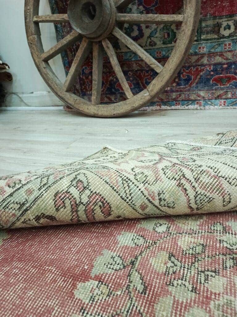 Natural Wool Distressed Rug, detail view 3, handmade rug, SKU 10825