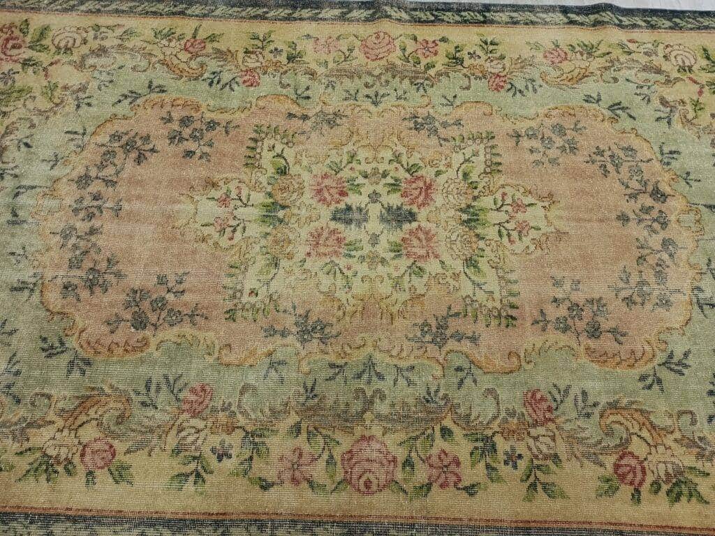 Natural Wool Distressed Vintage Rug, detail view 3, handmade rug, SKU 10826
