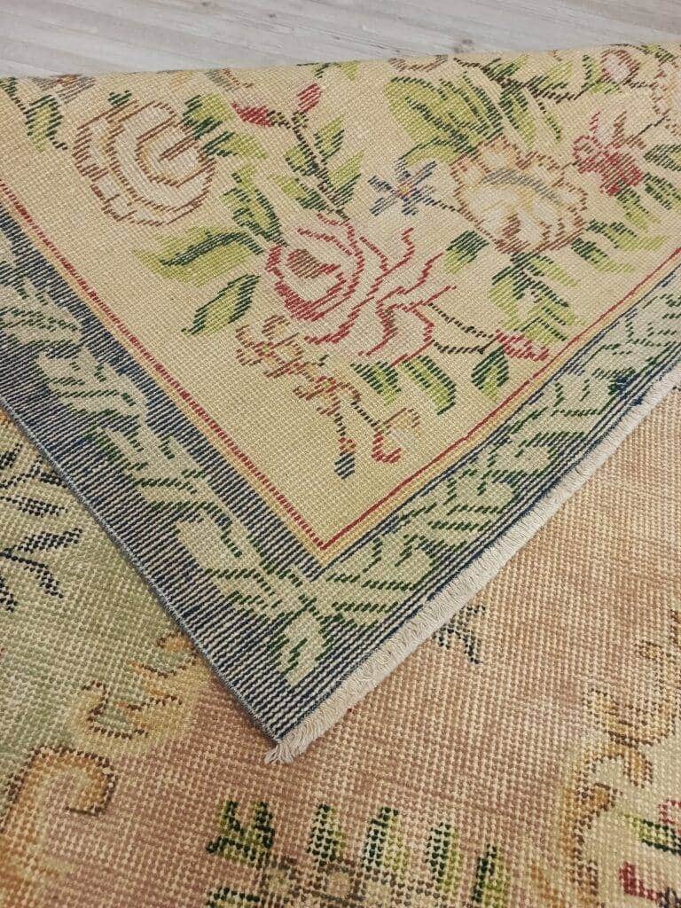 Natural Wool Distressed Vintage Rug, detail view 2, handmade rug, SKU 10826