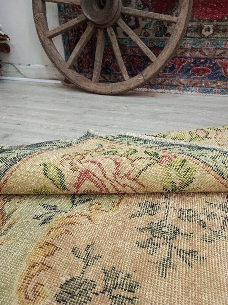 Natural Wool Distressed Vintage Rug, detail view 5, handmade rug, SKU 10826