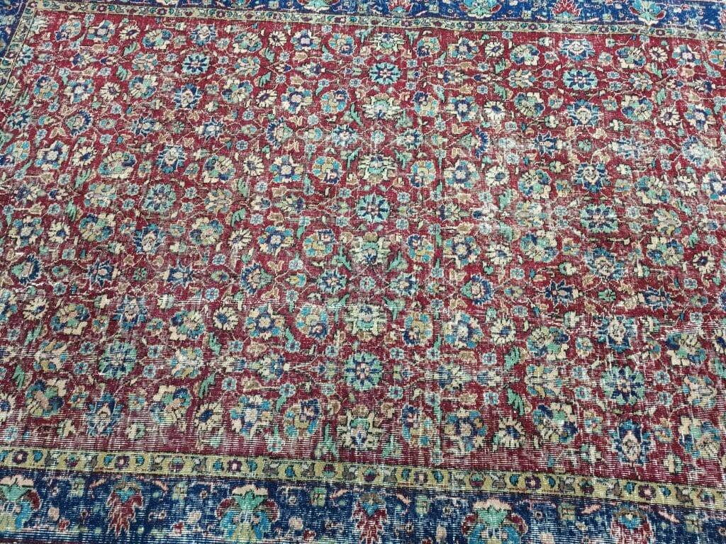 Hand-Woven Distressed Wool Rug, detail view 4, handmade rug, SKU 10828