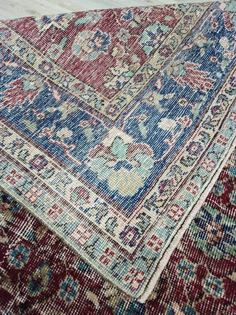 Hand-Woven Distressed Wool Rug, detail view 2, handmade rug, SKU 10828