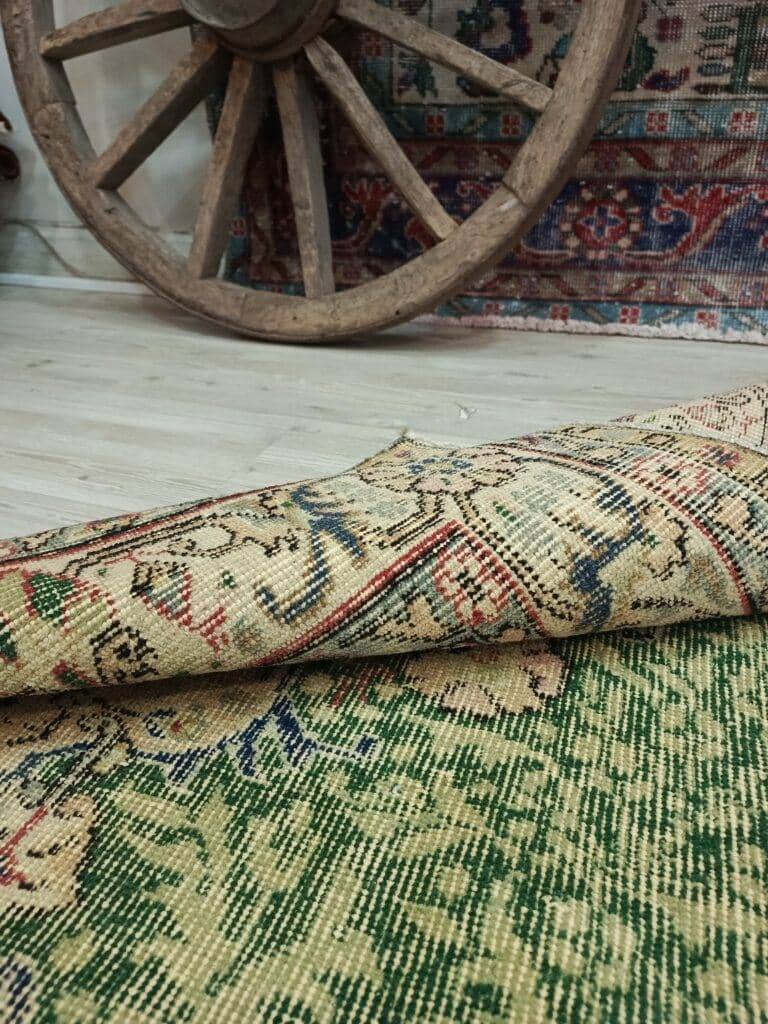 Distressed Wool Handwoven Rug, detail view 3, vintage rug, SKU 10831