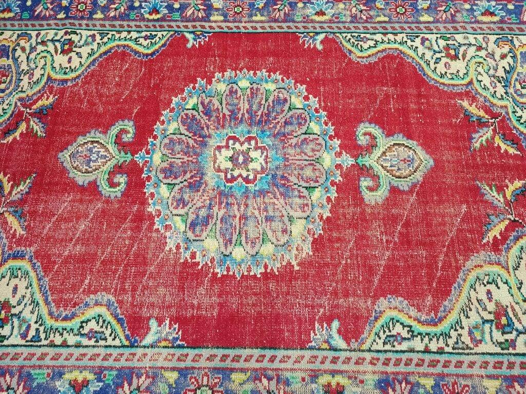 Vintage 100% Wool Rug, detail view 3, handmade rug, SKU 10833