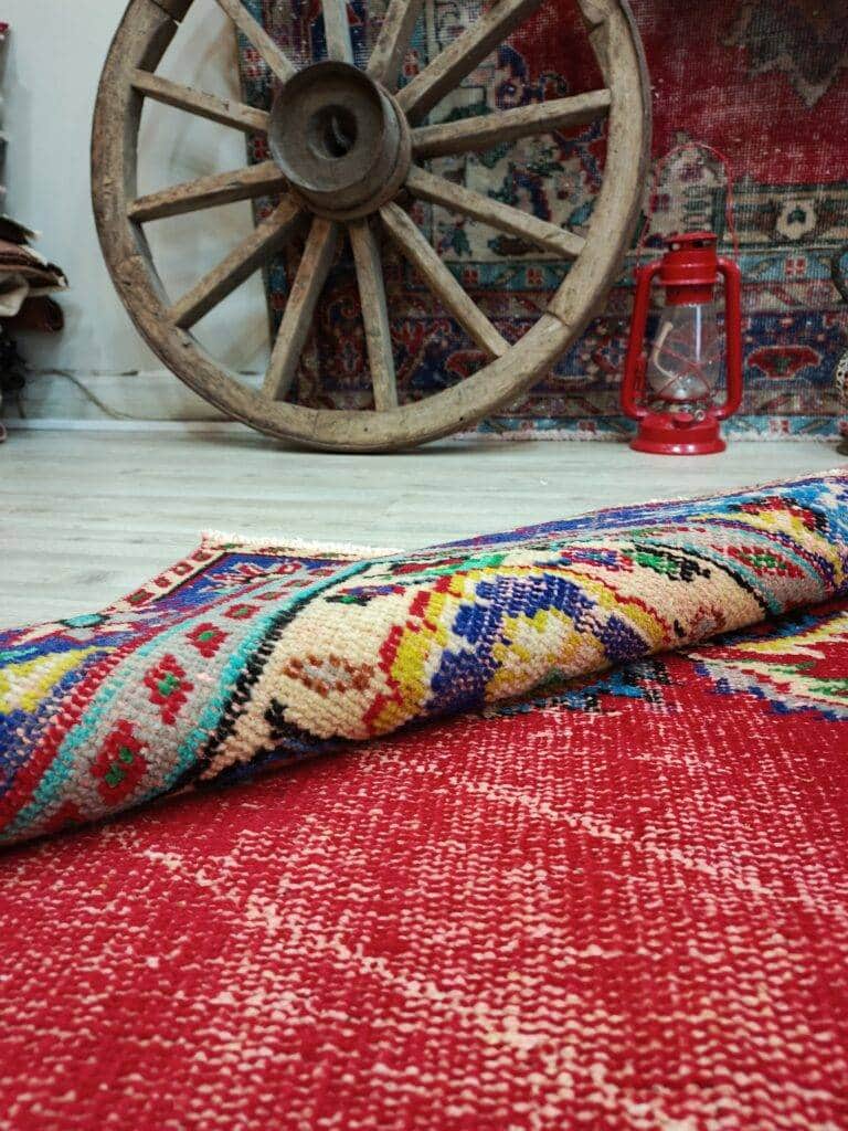 Vintage 100% Wool Rug, detail view 4, handmade rug, SKU 10833