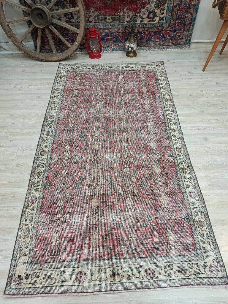 Wool Vintage Rug, Vintage rug, silk wool/weave, size 115 × 210 cm, from Demirci, SKU 10842