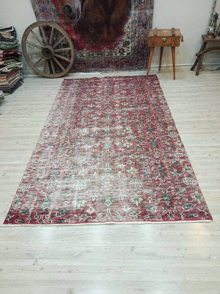 100% Wool Vintage Hand-Woven Rug, detail view 2, vintage rug, SKU 10846