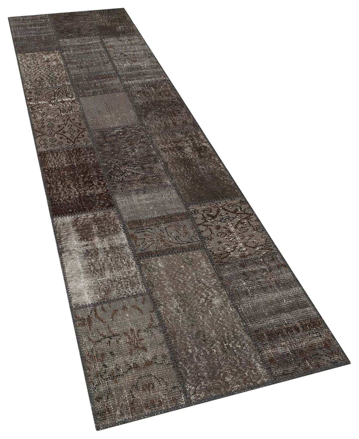 Traces of the Past Patchwork Rug, vintage rug, Handmade, hand-knotted silk, size 80 × 300 cm, from Yahyalı