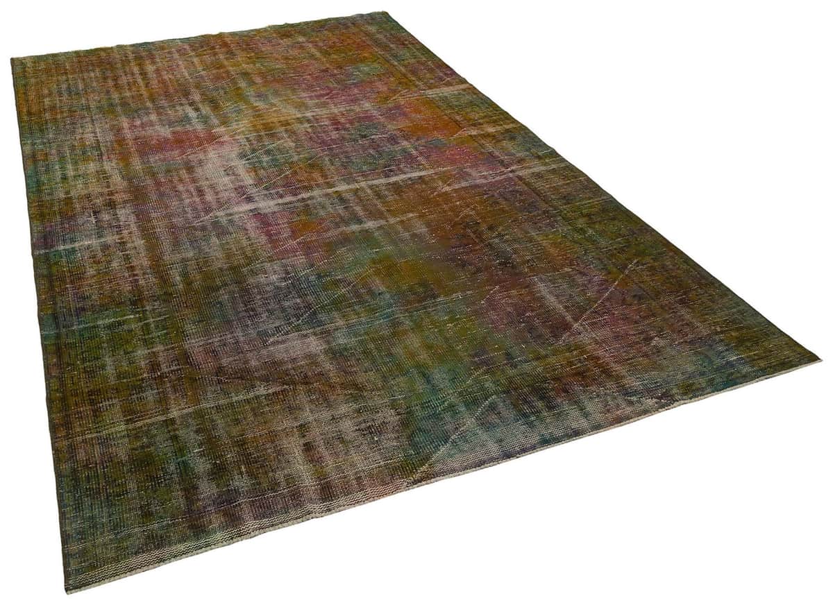 Exclusive Vintage Distressed Hand-Woven Rug, vintage rug, Handmade, hand-knotted silk, size 210 × 306 cm, from Anatolia