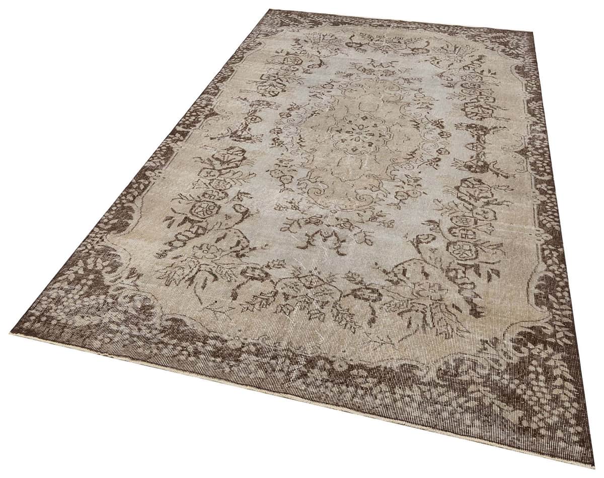 Distressed Handwoven Vintage Rug, vintage rug, Handmade, hand-knotted wool & cotton, size 174 × 292 cm, from Isparta