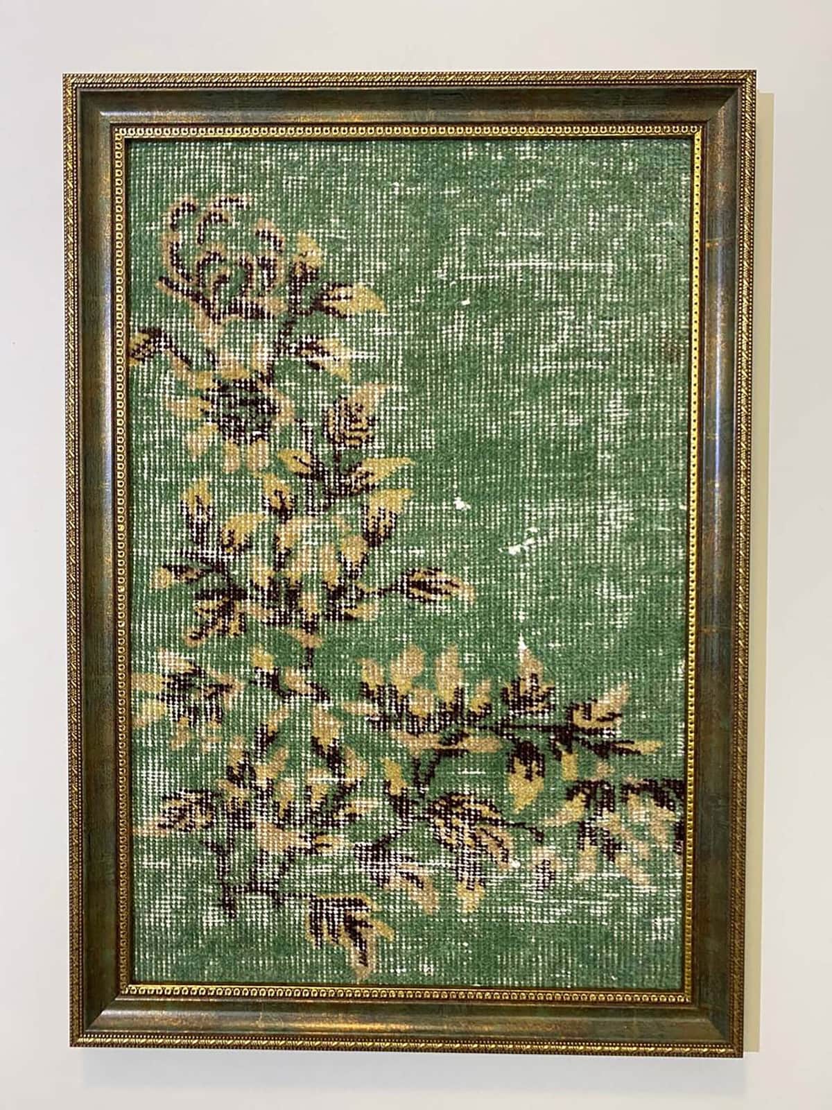 "Soft Traces of Time" Painting, vintage rug, Vintage, hand-knotted wool, size 50 × 70 cm, from Kayseri