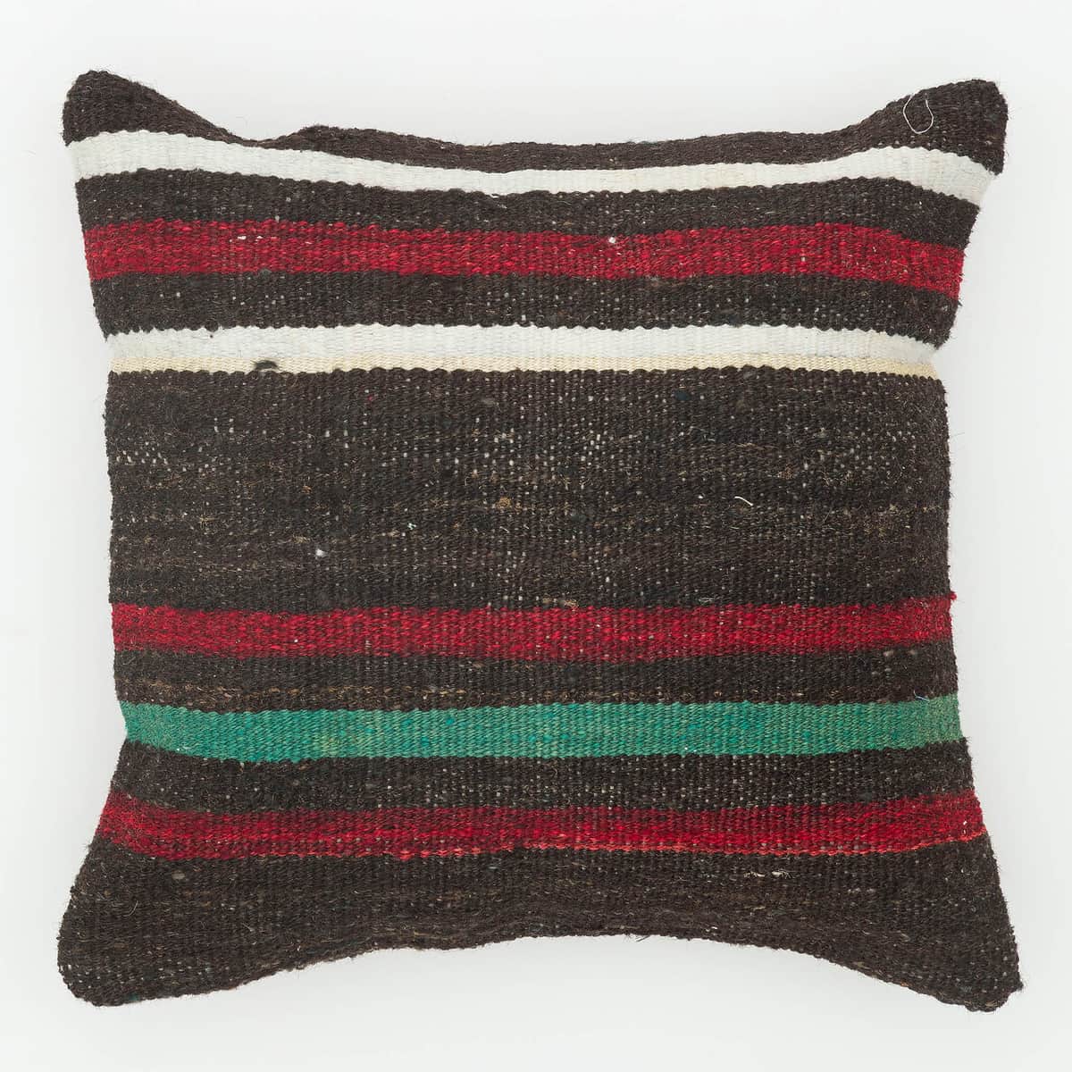 Hand-Woven Pillow Cover, vintage rug, Kilim, hand-knotted wool, cotton & silk, size 40 × 40 cm, from Ladik