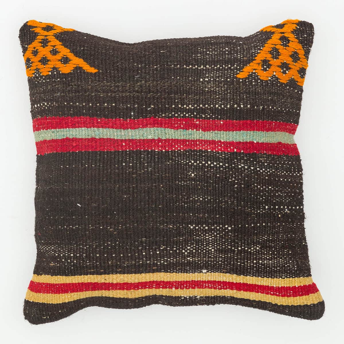 Hand-Woven Pillowcase, vintage rug, Kilim, hand-knotted wool & cotton, size 40 × 40 cm, from Demirci