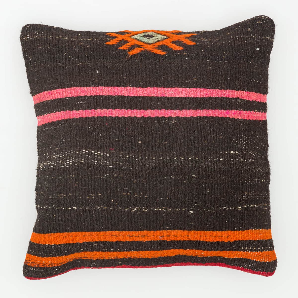 Hand-Woven Pillowcase, vintage rug, Kilim, hand-knotted silk, size 40 × 40 cm, from Anatolia