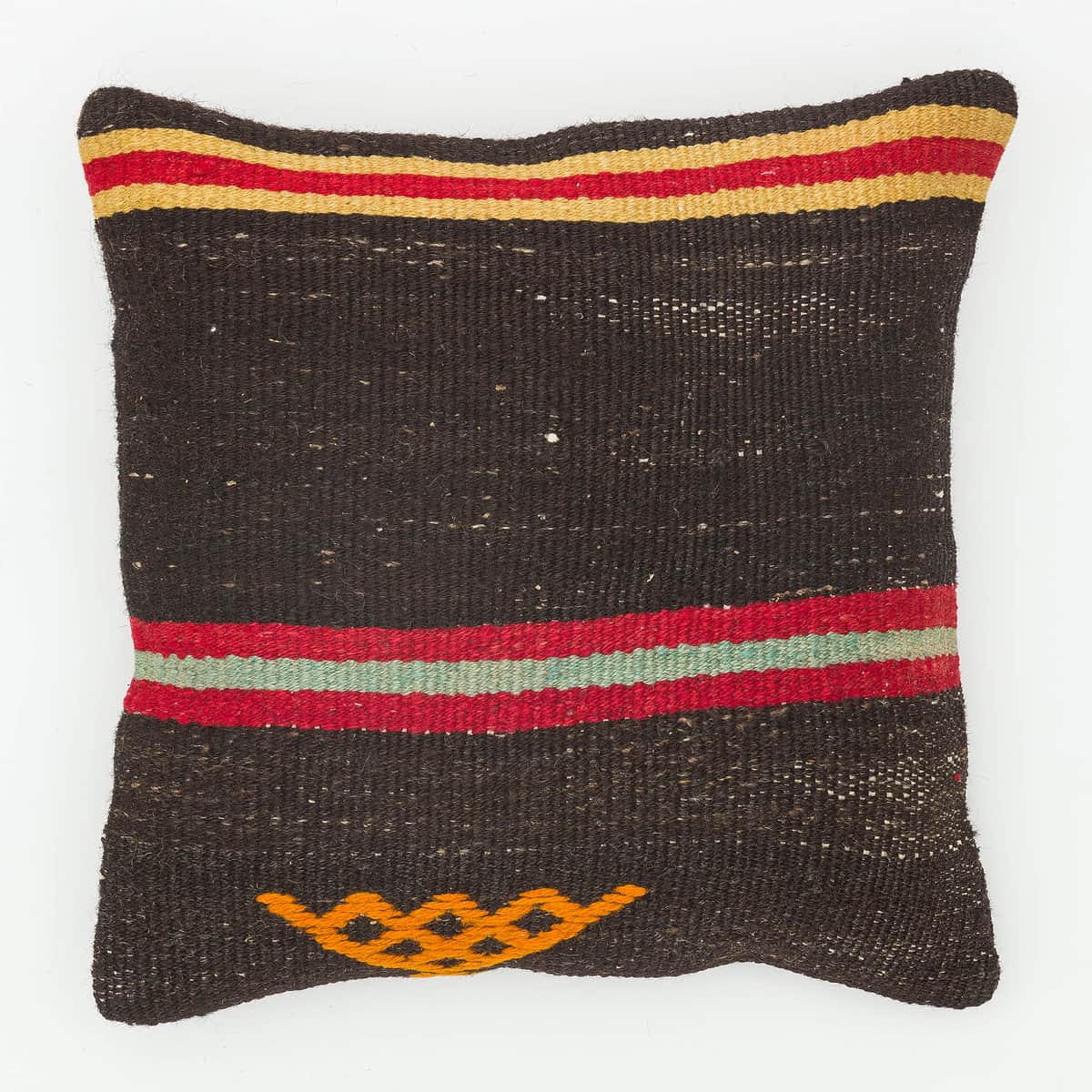 Hand-Woven Pillowcase, vintage rug, Kilim, hand-knotted cotton, size 40 × 40 cm, from Demirci