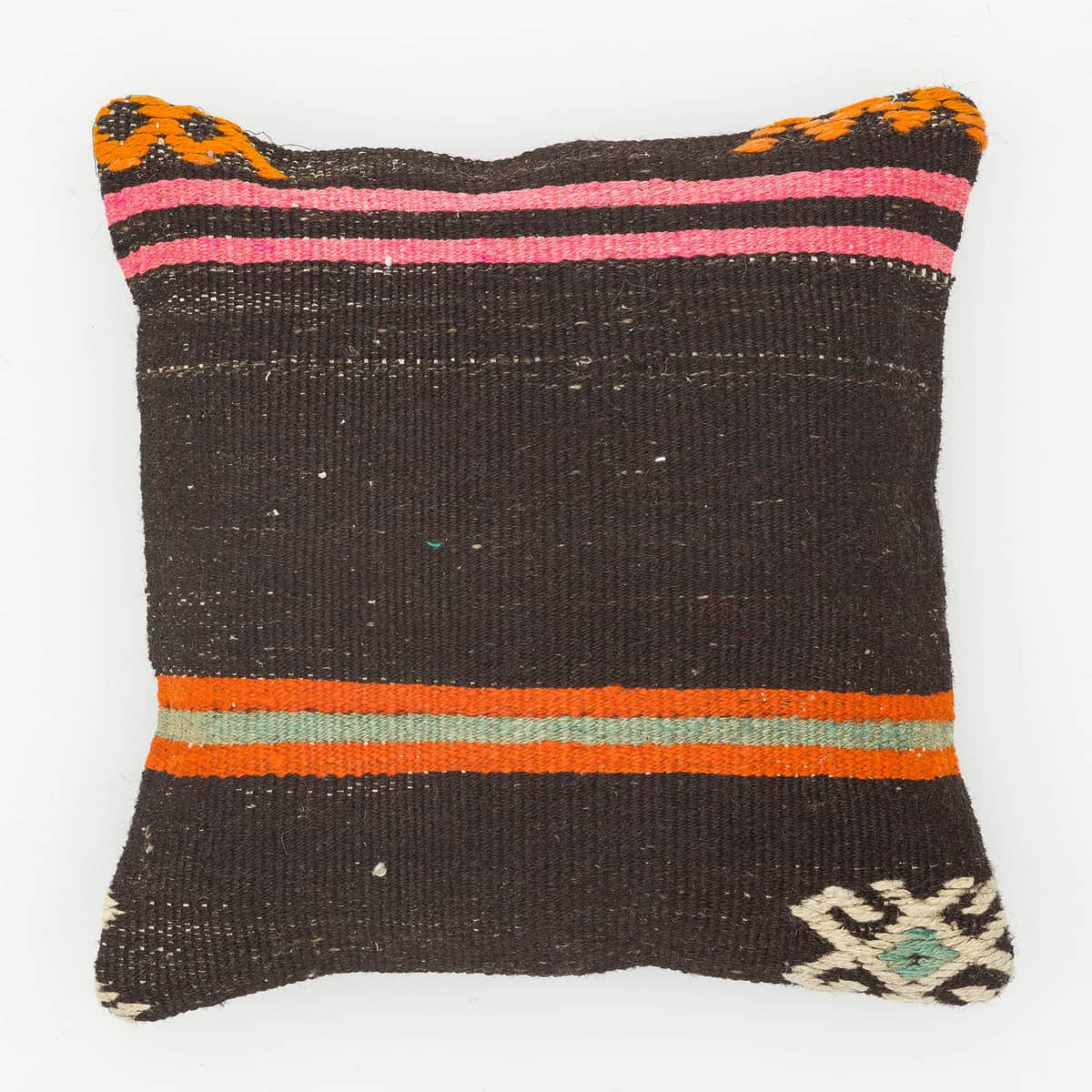 Hand-Woven Pillowcase, vintage rug, Kilim, hand-knotted wool, size 40 × 40 cm, from Anatolia