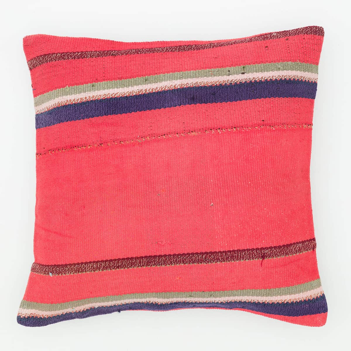 Handwoven Pillowcase, vintage rug, Kilim, hand-knotted wool, size 50 × 50 cm, from Hereke