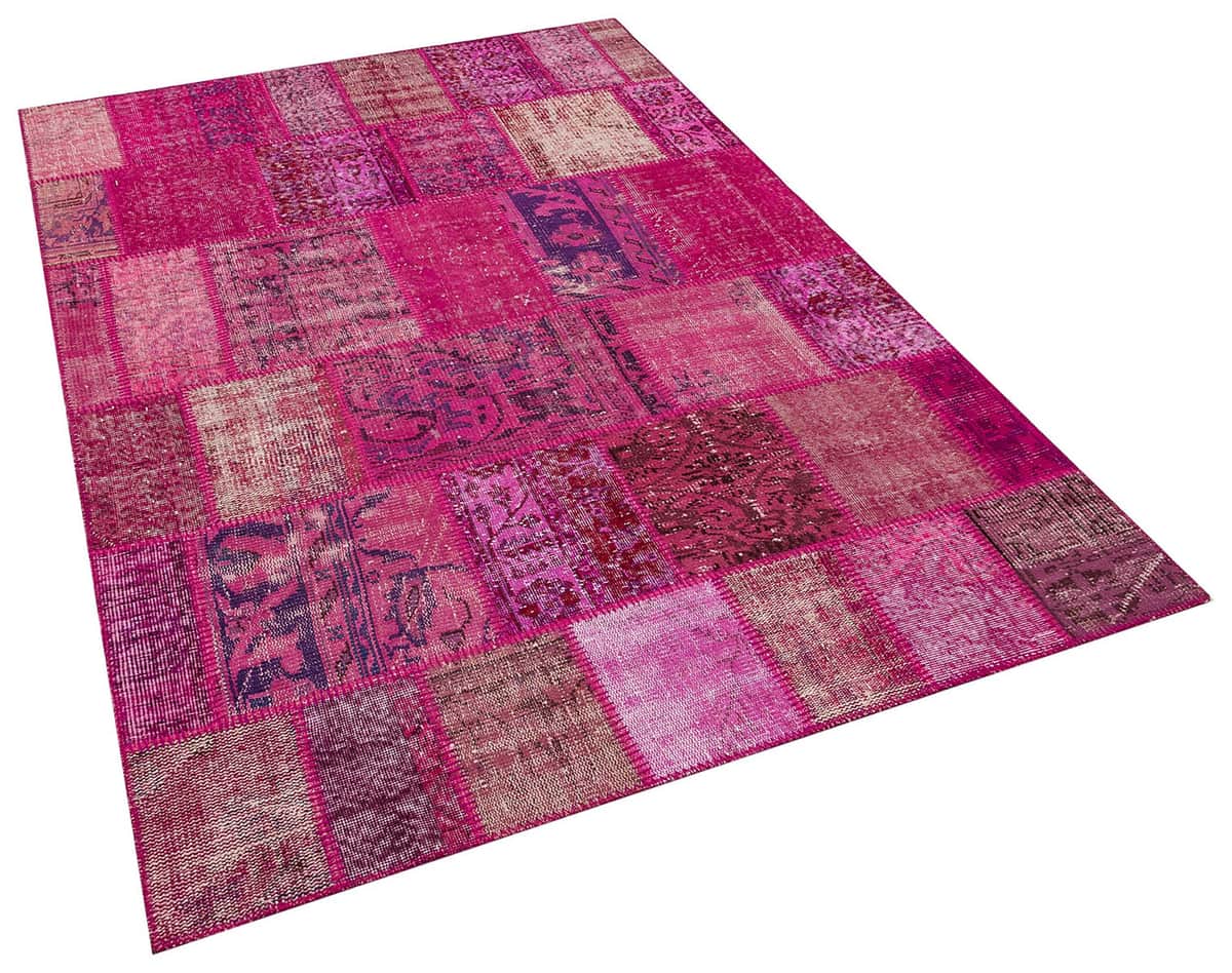 Hand-Woven Patchwork Rug with Fine Craftsmanship, vintage rug, Handmade, hand-knotted wool & cotton, size 160 × 230 cm, from Kayseri