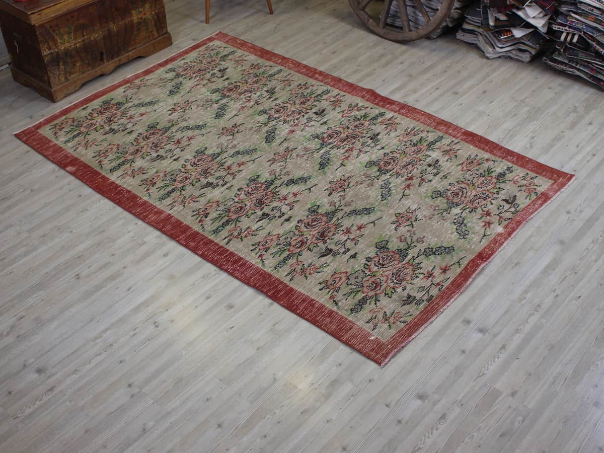 Vintage Wool Hand-Knotted Rug, vintage rug, Handmade, hand-knotted wool, size 156 × 247 cm, from Sivas