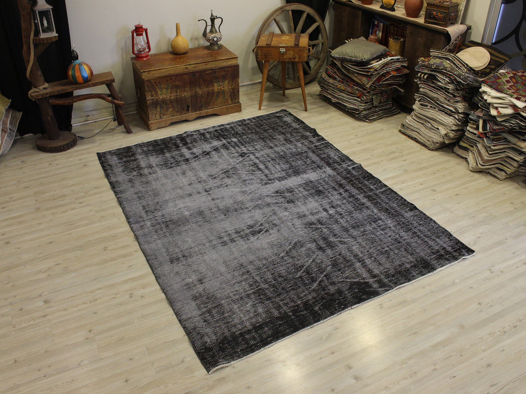 Handmade Vintage Wool Rug, vintage rug, Handmade, hand-knotted silk, size 178 × 237 cm, from Antalya