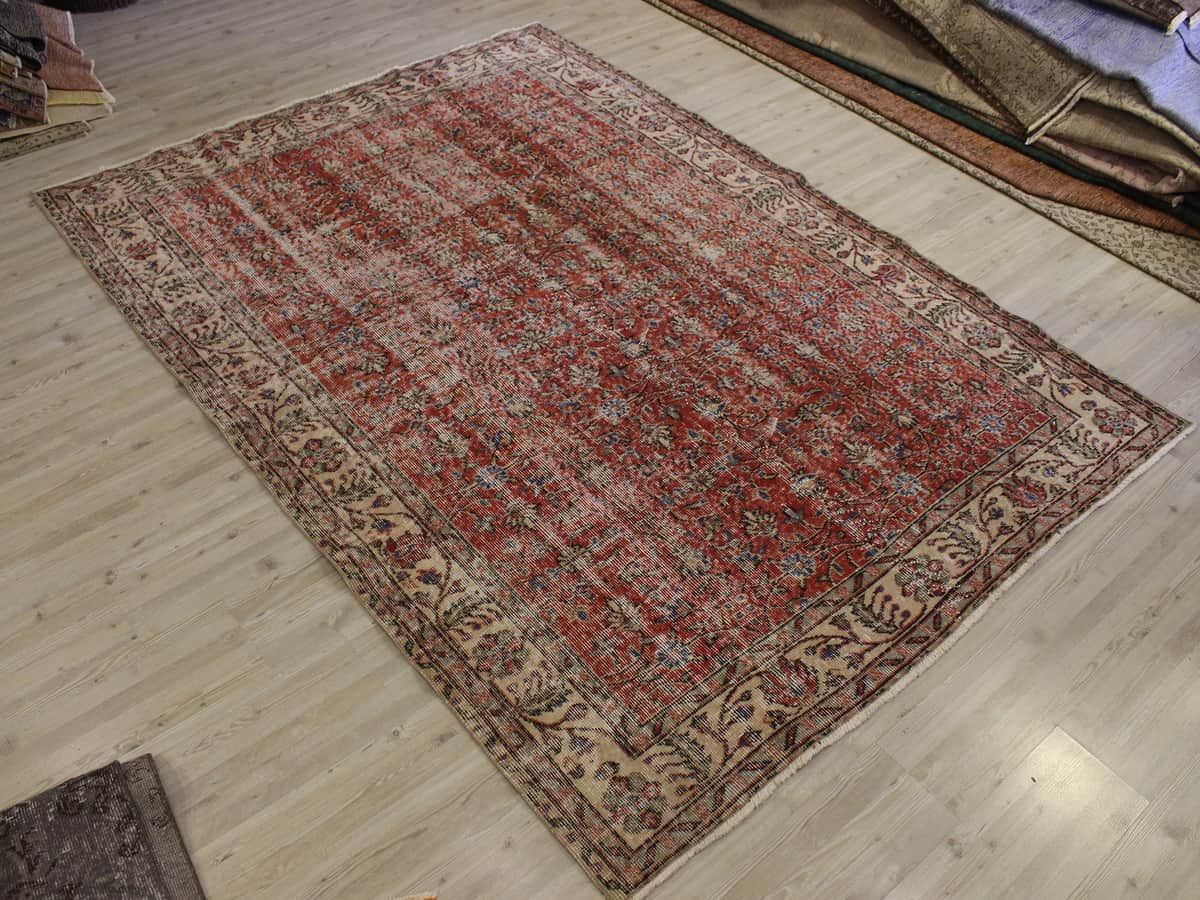 Vintage Rug, vintage rug, Handmade, hand-knotted wool & cotton, size 175 × 250 cm, from Kayseri