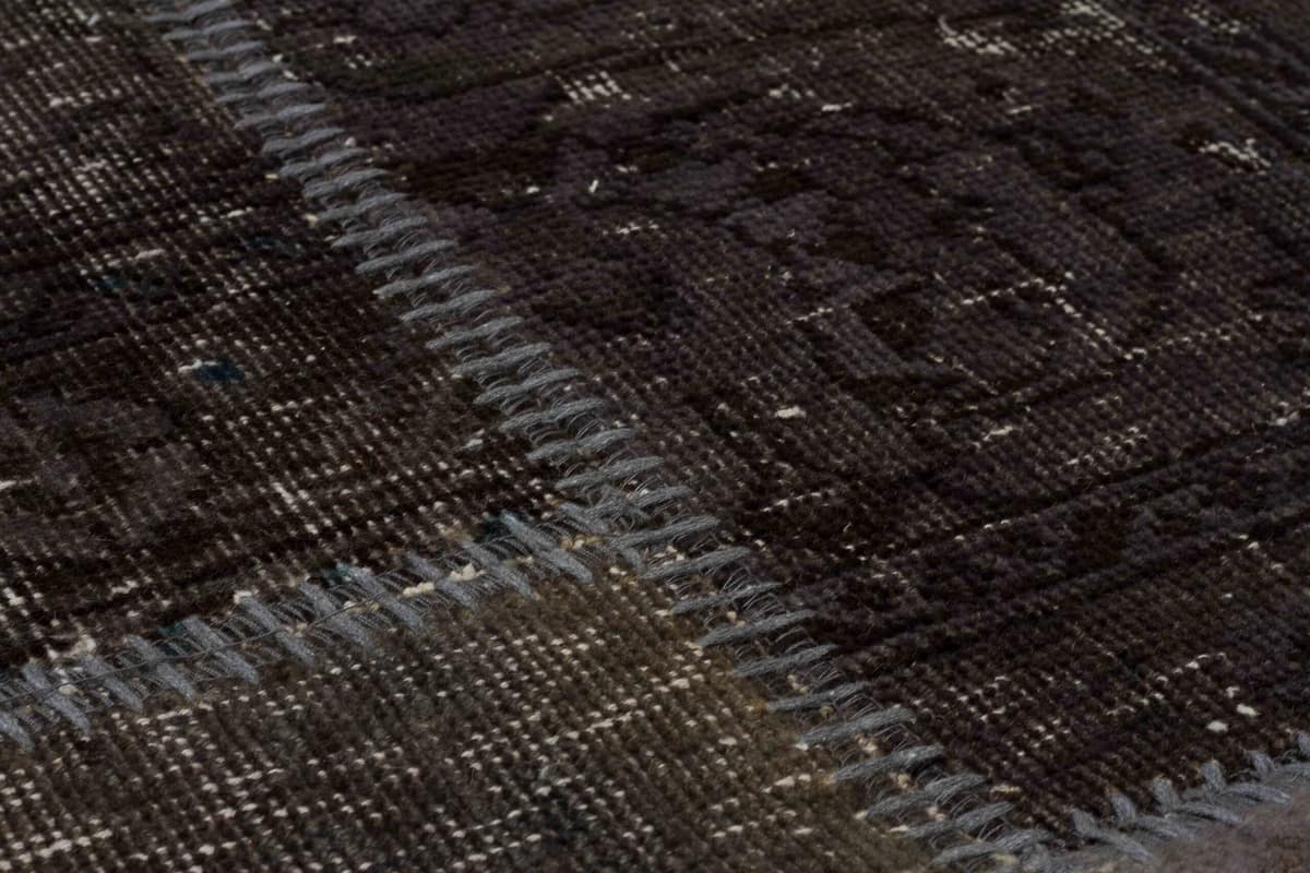 Handcrafted Distressed Patchwork Rug — detail view 5, handmade vintage rug