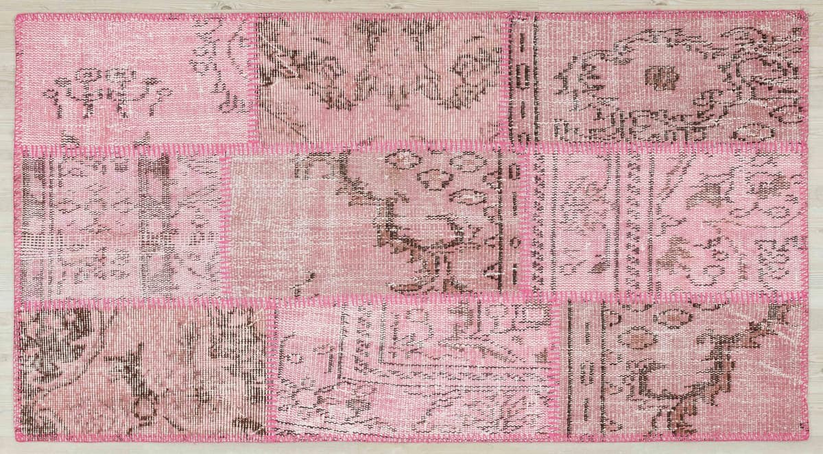 Handwoven Classic Patchwork Rug — detail view 3, handmade vintage rug