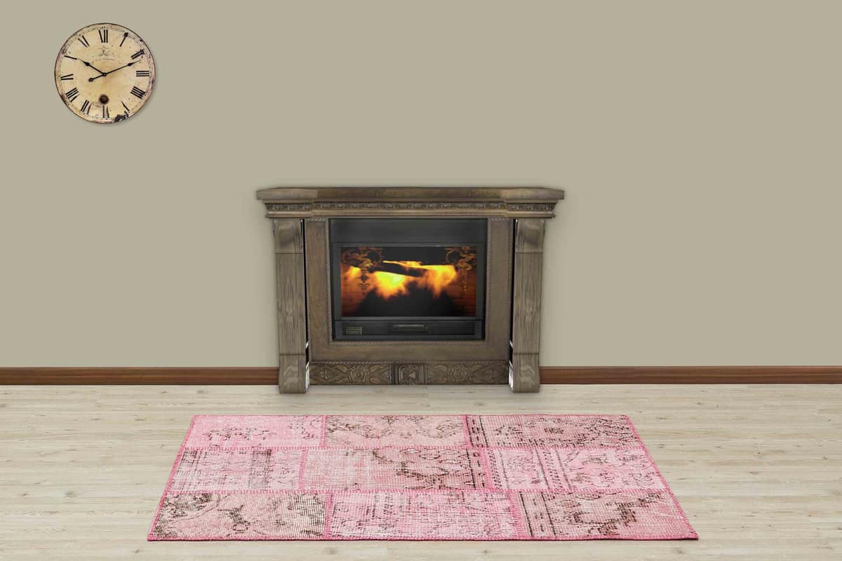 Handwoven Classic Patchwork Rug, vintage rug, Handmade, hand-knotted wool & cotton, size 120 × 180 cm, from Kars