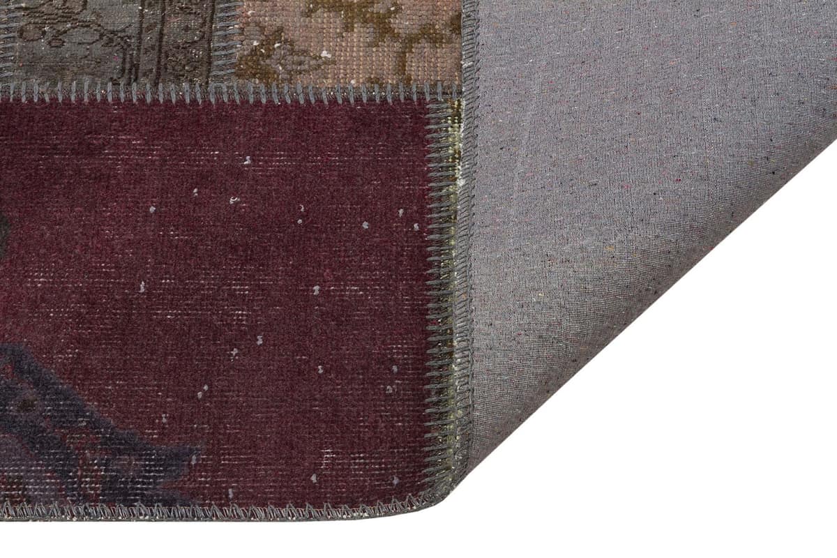 Unique Handwoven Patchwork Art Rug — detail view 2, handmade vintage rug
