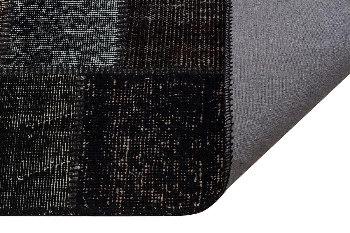 Unique Handwoven Patchwork Art Rug — detail view 2, handmade vintage rug