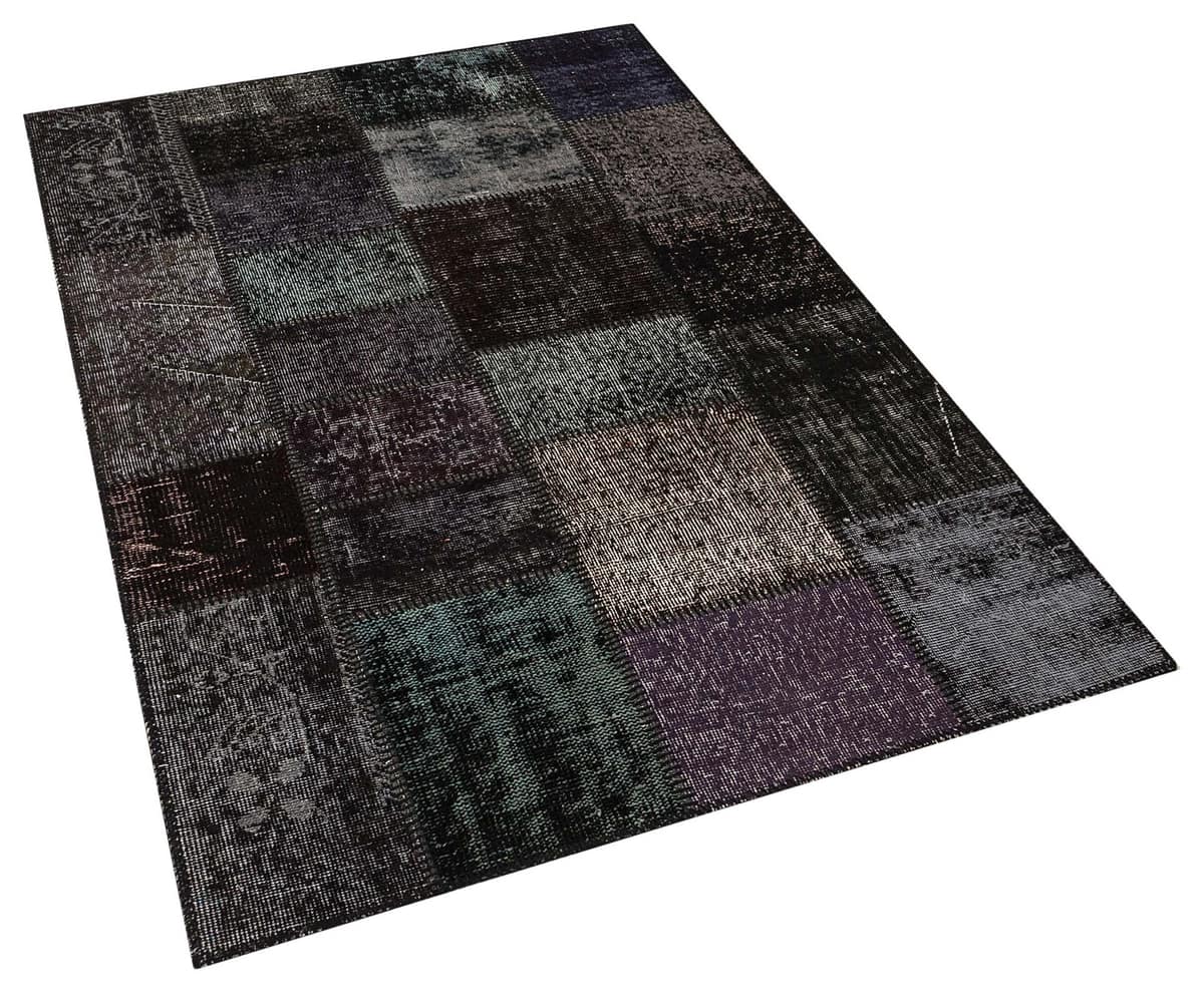 Unique Handwoven Patchwork Art Rug, vintage rug, Handmade, hand-knotted silk, size 120 × 180 cm, from Cappadocia