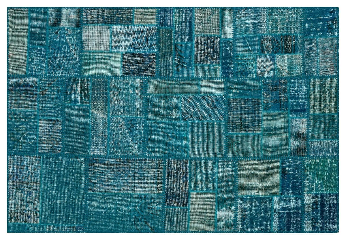 Handmade Distressed Patchwork Rug — detail view 3, handmade vintage rug