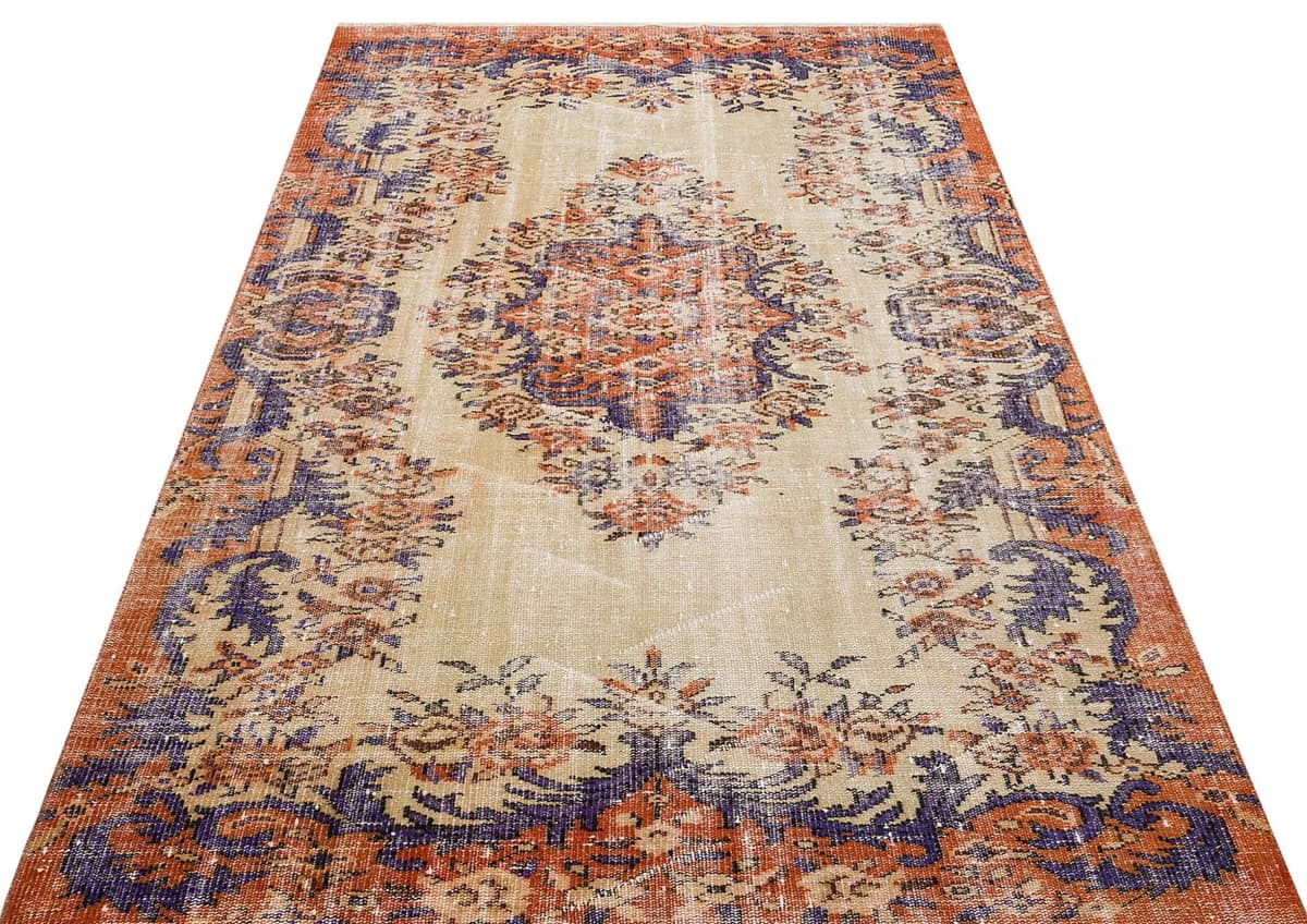 Century-Old Antique-Style Rug, vintage rug, Handmade, hand-knotted cotton, size 150 × 258 cm, from Cappadocia