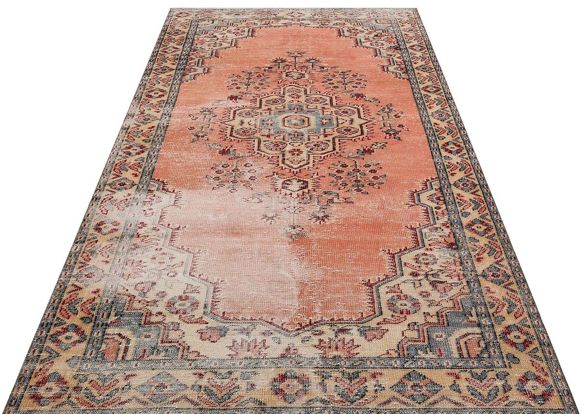 Hand-Woven Wool Vintage Rug, vintage rug, Handmade, hand-knotted wool & cotton, size 158 × 270 cm, from Milas