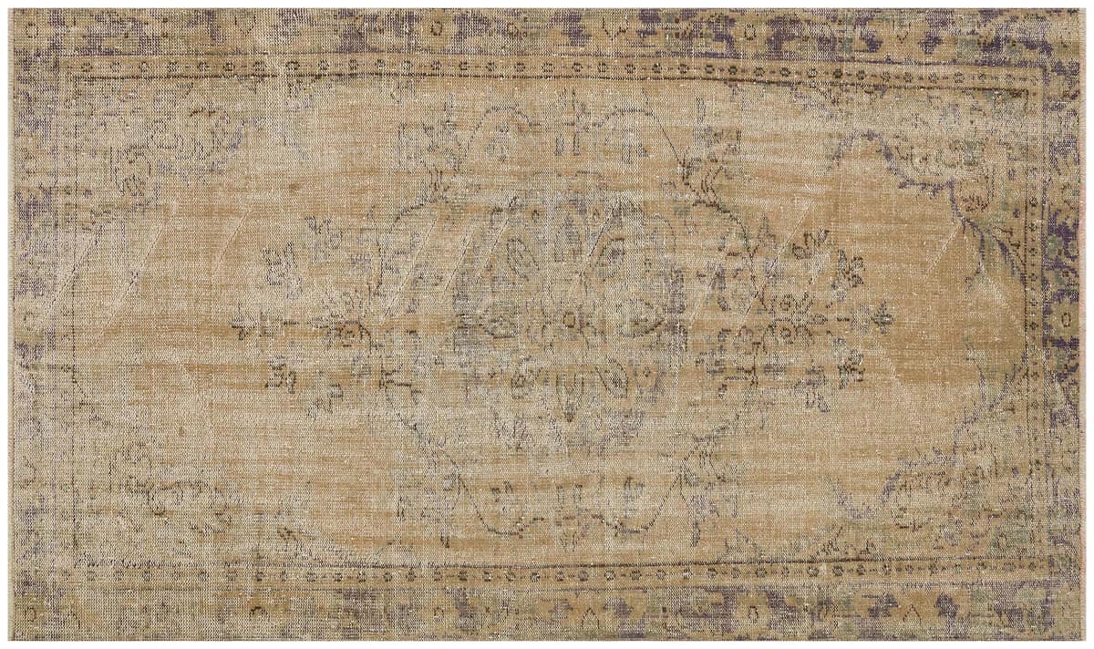 Anatolian-Patterned Distressed Rug — detail view 2, handmade vintage rug
