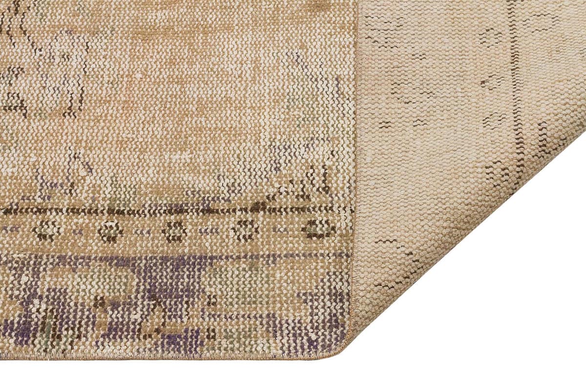 Anatolian-Patterned Distressed Rug — detail view 3, handmade vintage rug