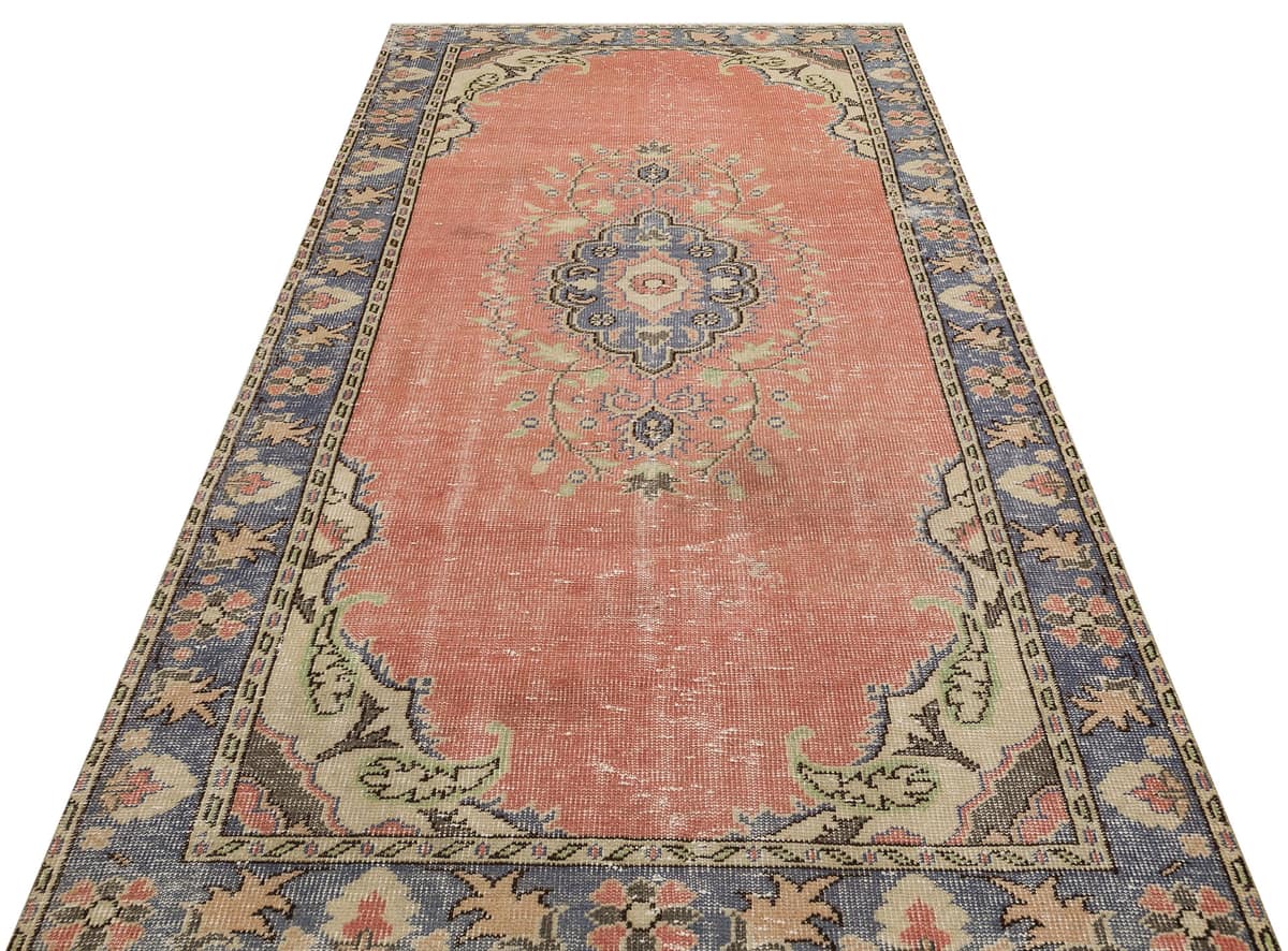 Vintage Distressed Wool Rug, vintage rug, Handmade, hand-knotted cotton, size 149 × 273 cm, from Anatolia