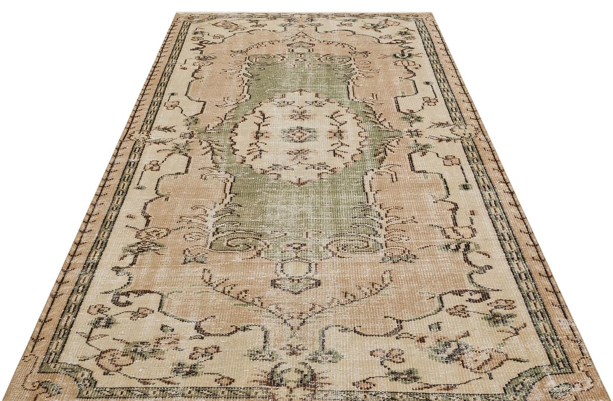 Vintage Wool-Woven Rug, vintage rug, Handmade, hand-knotted wool, cotton & silk, size 152 × 237 cm, from Milas