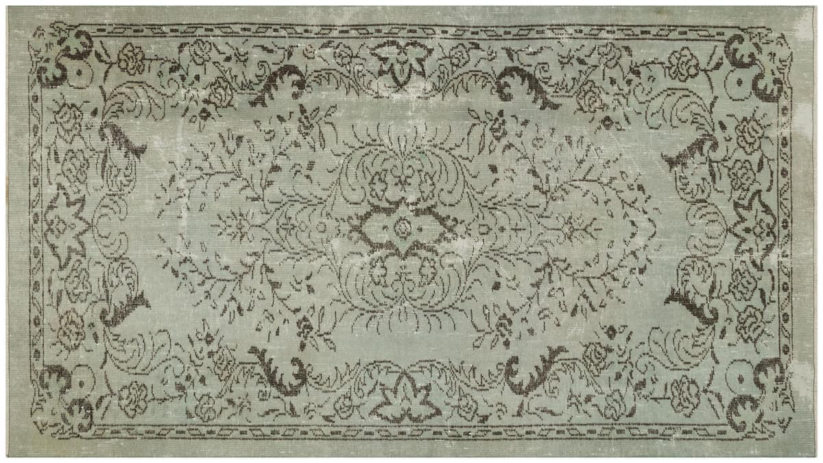 Handmade Distressed Wool Rug — detail view 2, handmade vintage rug