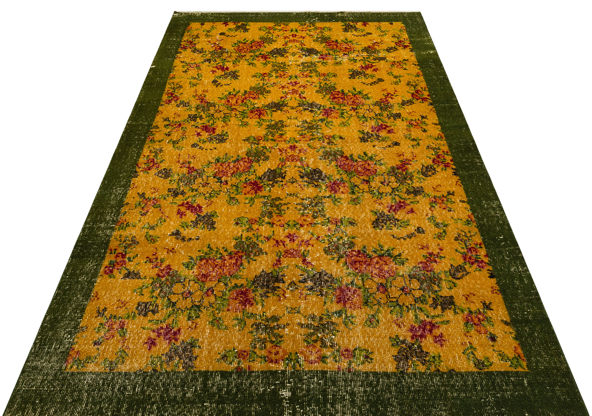 Anatolian-Patterned Distressed Rug, vintage rug, Handmade, hand-knotted cotton, size 148 × 251 cm, from Ladik