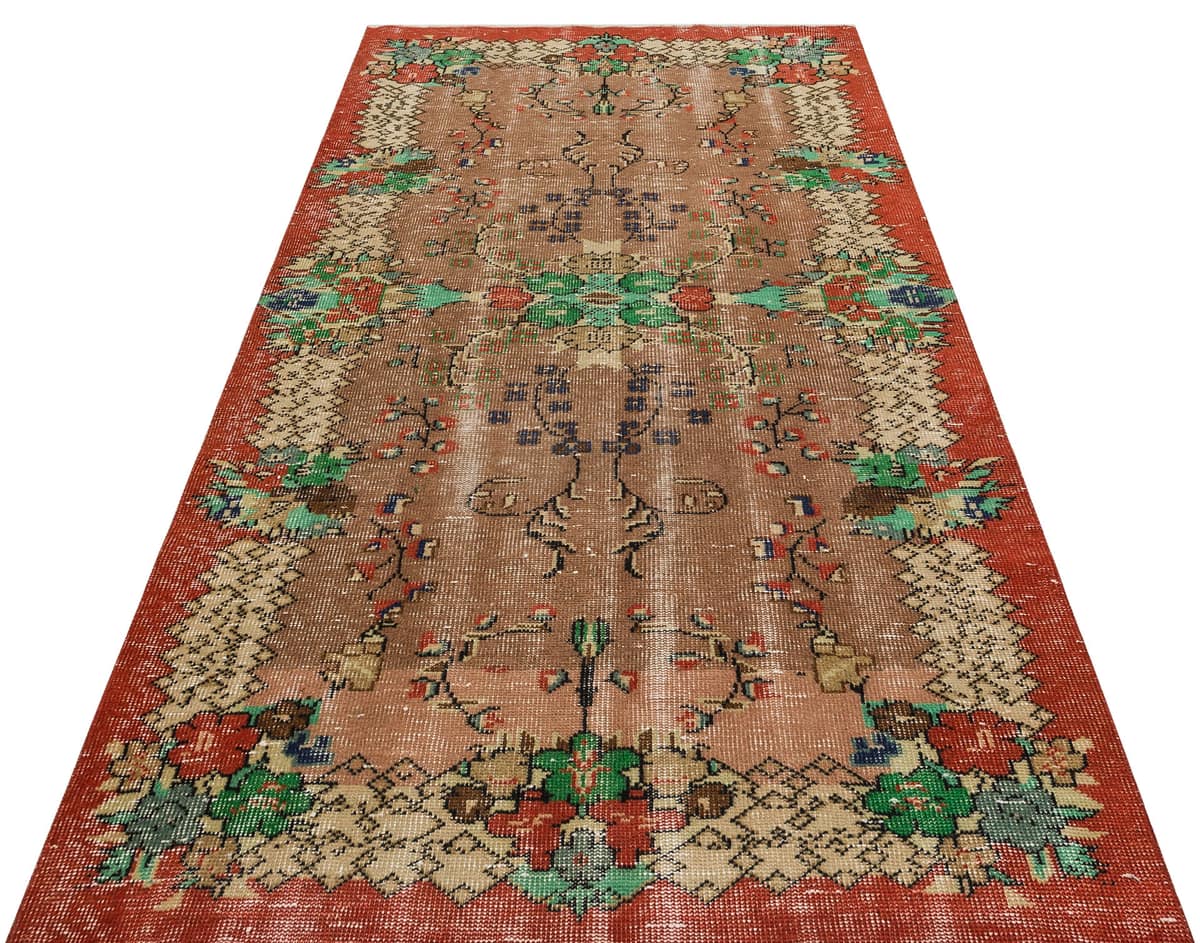 Vintage Hand-Woven Rug, vintage rug, Handmade, hand-knotted cotton, size 138 × 262 cm, from Van