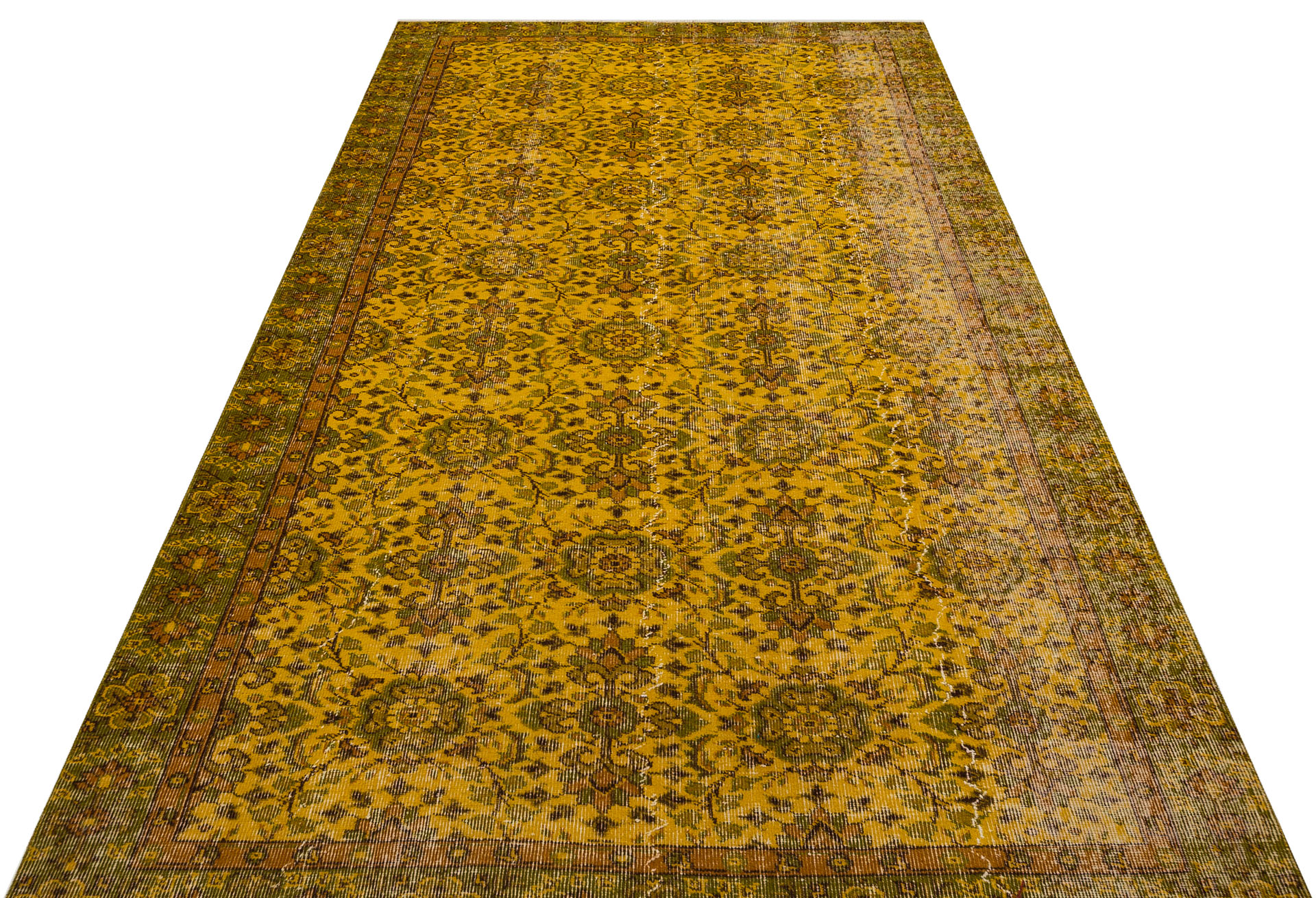 Vintage-Textured Distressed Rug, vintage rug, Handmade, hand-knotted cotton, size 160 × 273 cm, from Hereke