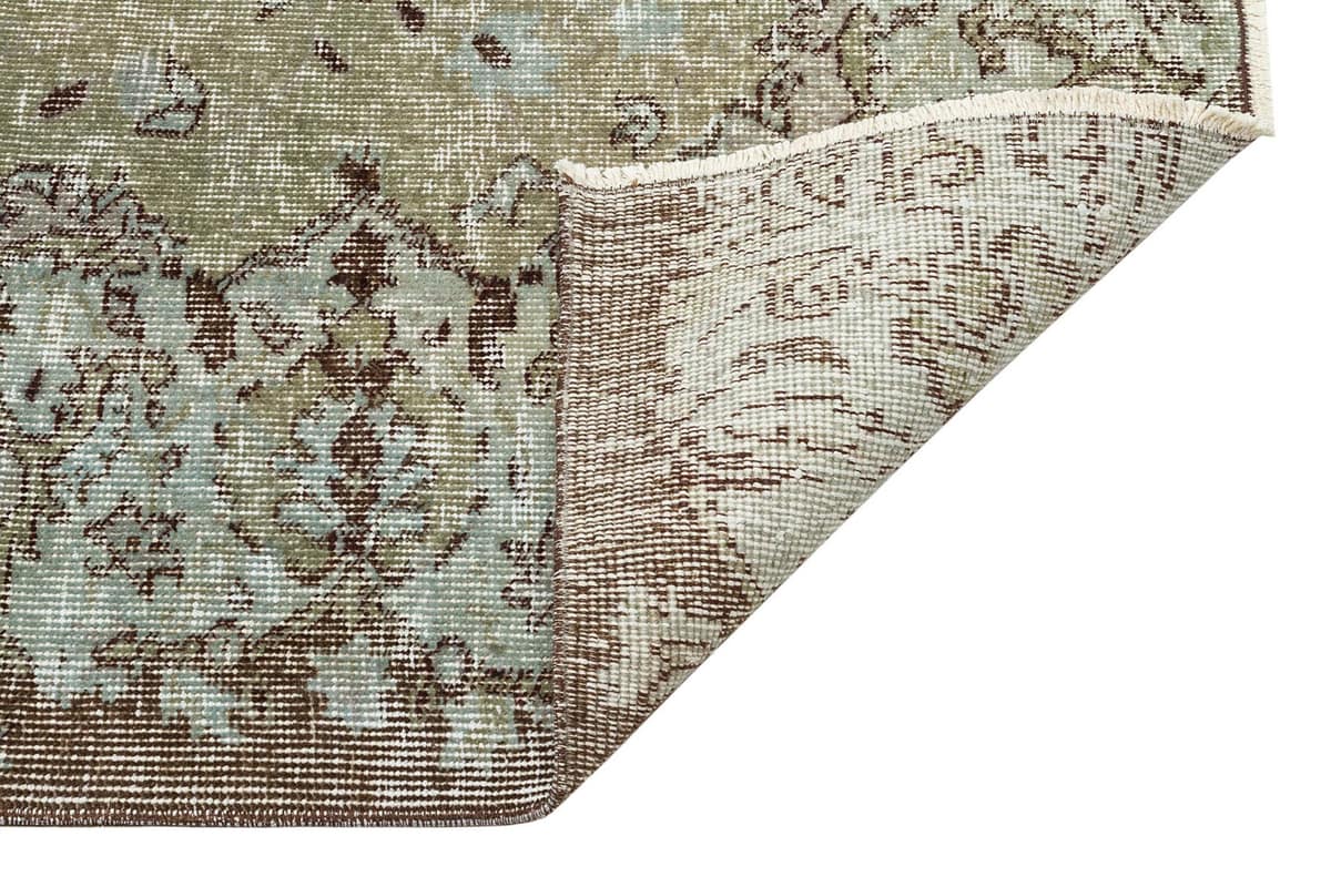 Handmade Distressed Wool Rug — detail view 2, handmade vintage rug