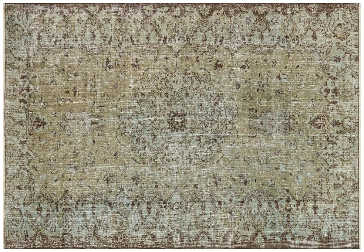 Handmade Distressed Wool Rug — detail view 3, handmade vintage rug