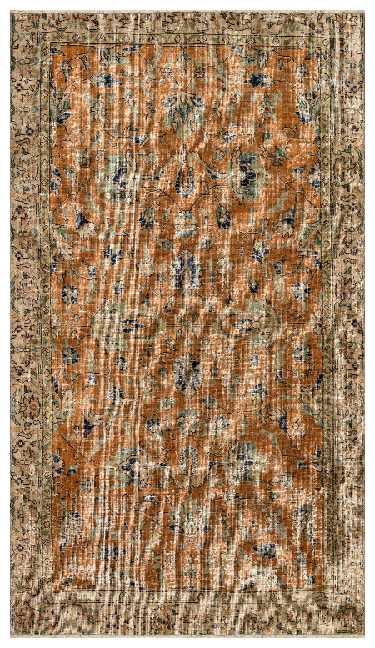 Vintage Distressed Hand-Woven Rug — detail view 2, handmade vintage rug