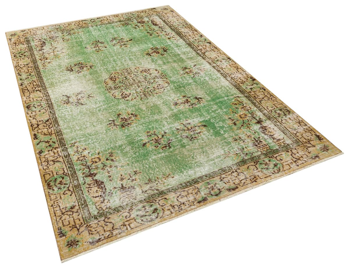 Vintage Hand-Woven Wool Rug, vintage rug, Handmade, hand-knotted wool, cotton & silk, size 162 × 229 cm, from Anatolia