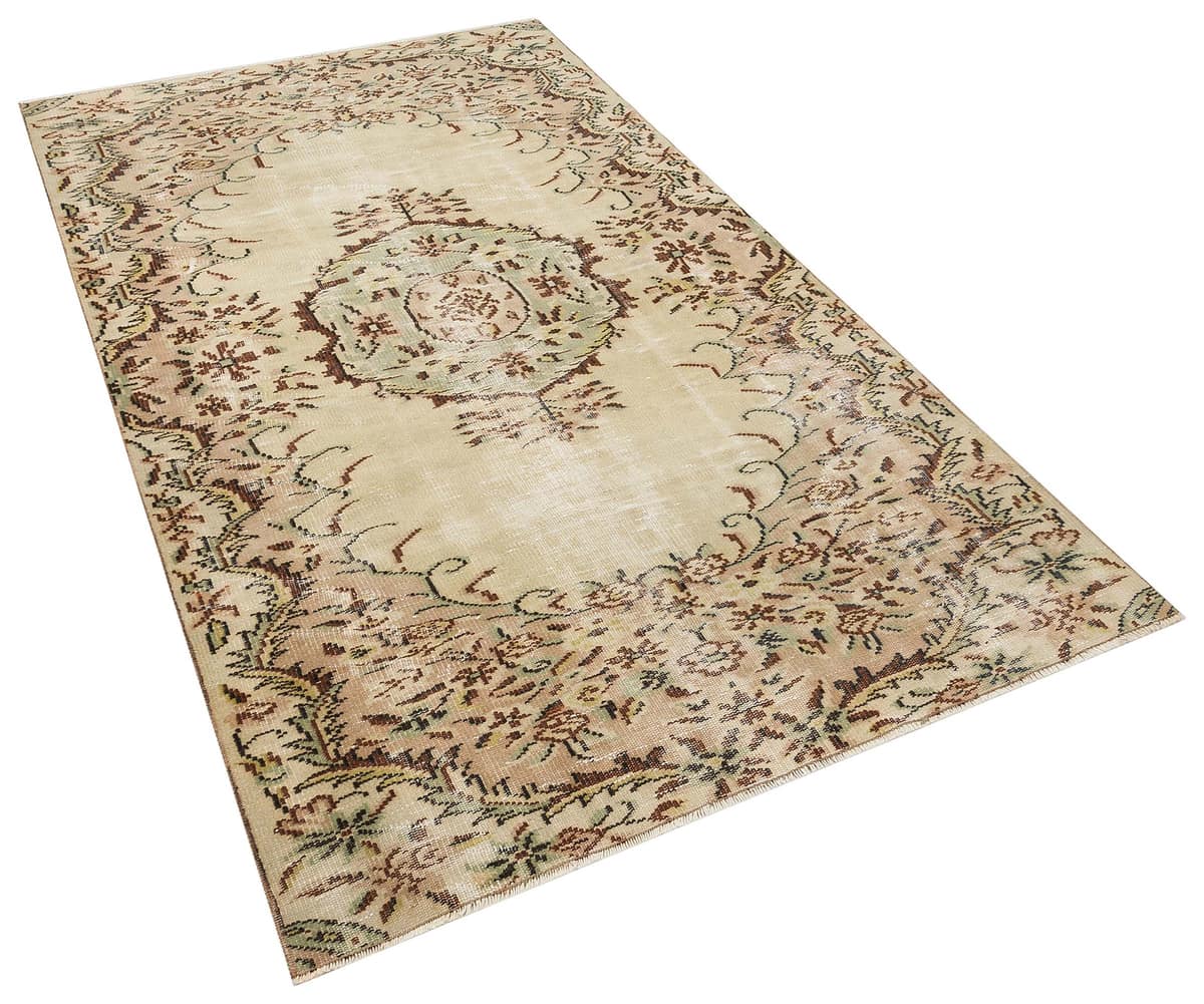 Authentic Hand-Woven Distressed Rug, vintage rug, Handmade, hand-knotted wool & cotton, size 141 × 247 cm, from Gördes