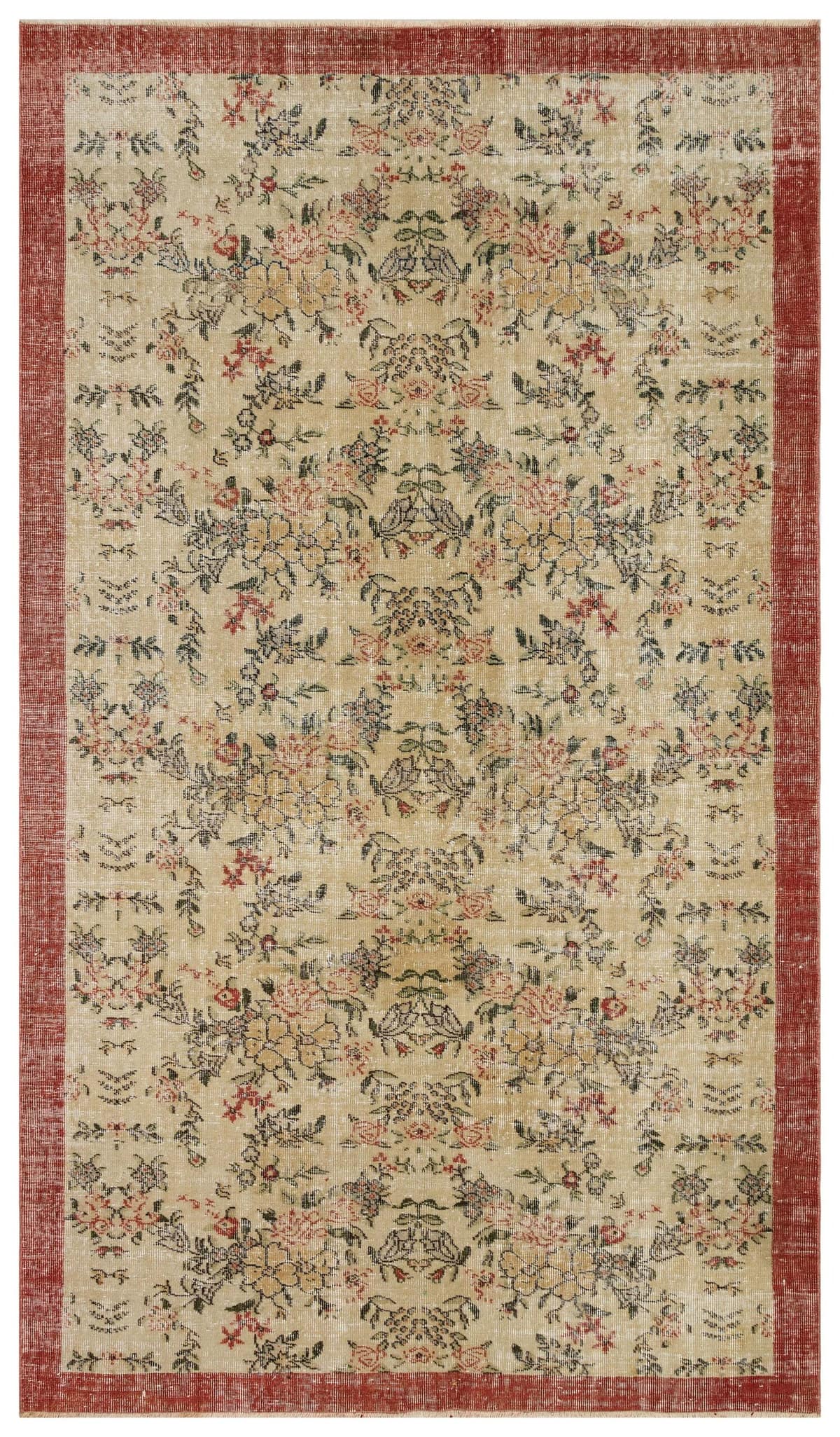 100% Wool Distressed Rug — detail view 2, handmade vintage rug