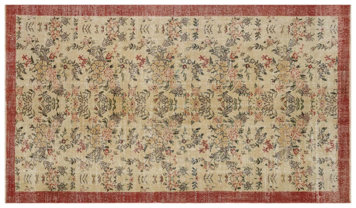 100% Wool Distressed Rug — detail view 3, handmade vintage rug