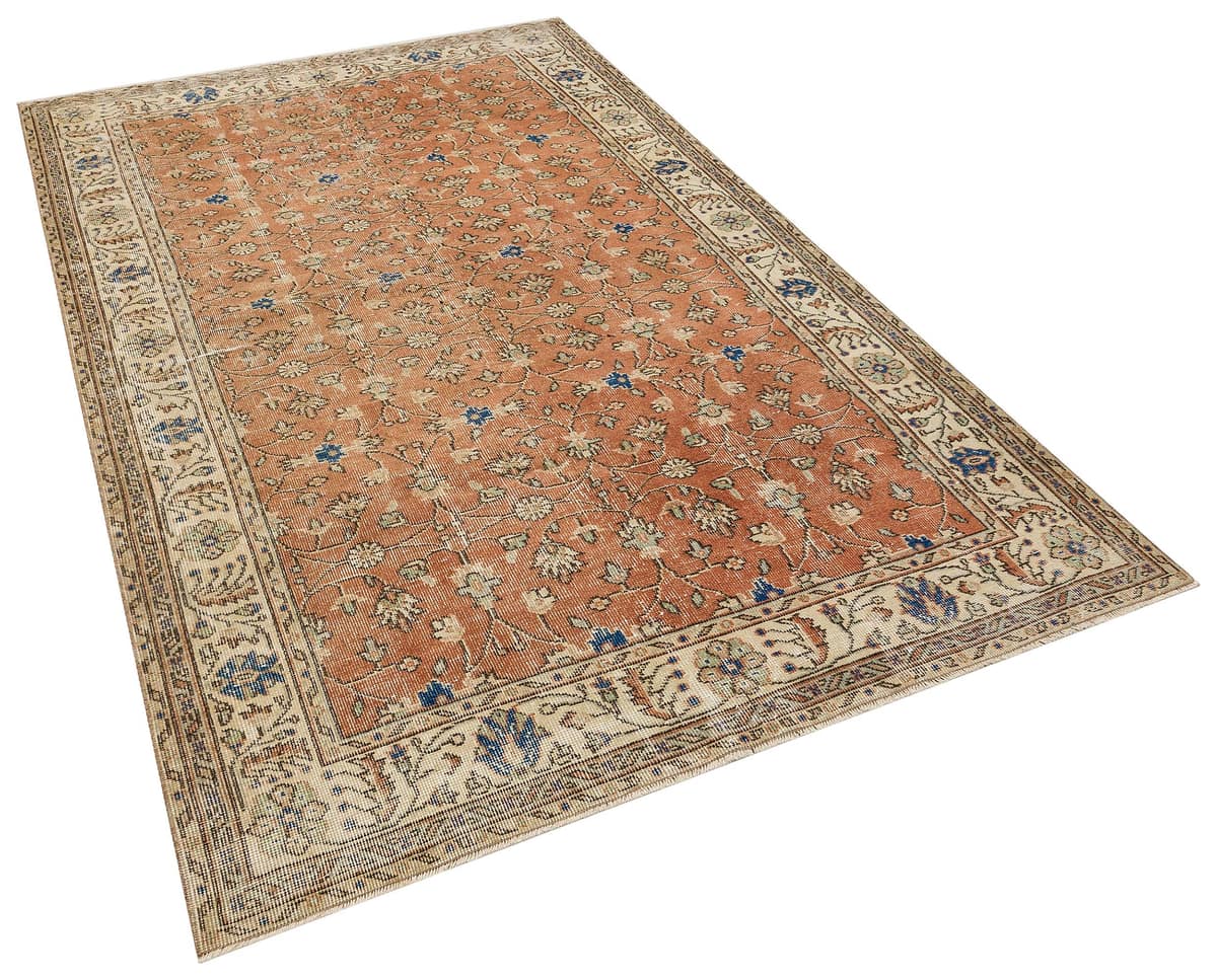 Distressed Hand-Woven Vintage Rug, vintage rug, Handmade, hand-knotted wool & cotton, size 167 × 270 cm, from Kayseri